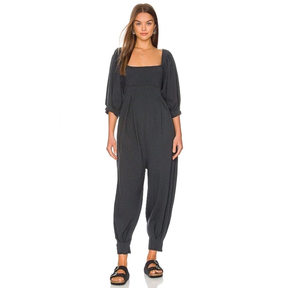 NEW Free People Lotta Love Jumpsuit washed Black S
